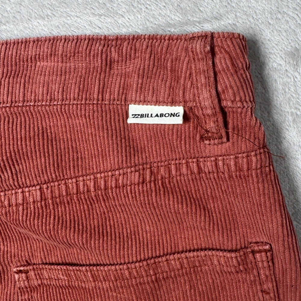 Billabong Dusty Rose Pink Retro Button Front Corduroy Mini Skirt Size 27 - Picture 11 of 16